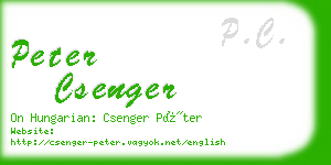 peter csenger business card